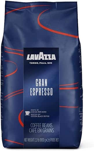 Lavazza Gran Espresso Whole Bean Coffee Blend, Medium Espresso Roast, Bag 2.2 LB (Pack of 1), Balanced and rich flavor with notes of cocoa