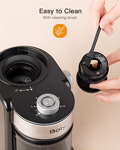 Electric Burr Coffee Grinder, Adjustable Burr Mill Coffee Bean Grinder with 18 Grind Settings, Burr Coffee Grinder for Espresso, Drip Coffee and French Press,Black - Image 5