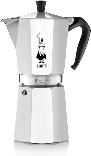 Bialetti - Moka Express: Iconic Stovetop Espresso Maker, Makes Real Italian Coffee, Moka Pot 18 Cups (27 Oz - 810 Ml), Aluminium, Silver
